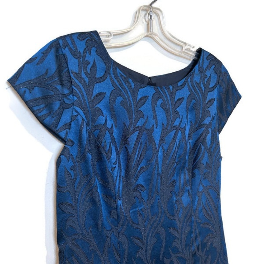 J. Crew NWOT Blue Sheath Dress with Flutter Cap Sleeves - Picture 2 of 6